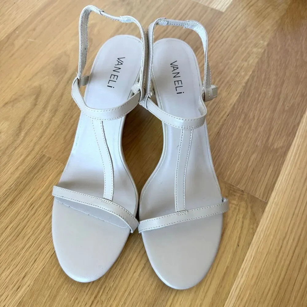 Vaneli Mohan Wedge Sandals – Beige/Cream – Size 9.5 M NWOB